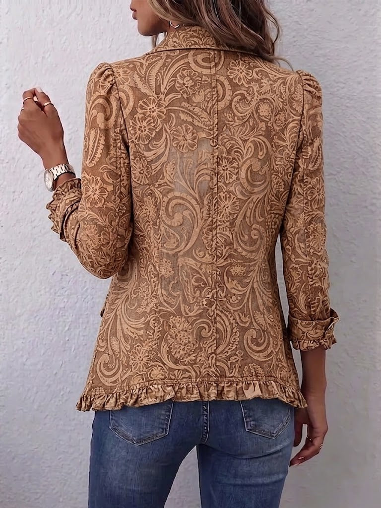 Bruna | Chaqueta floral vintage con elegantes volantes