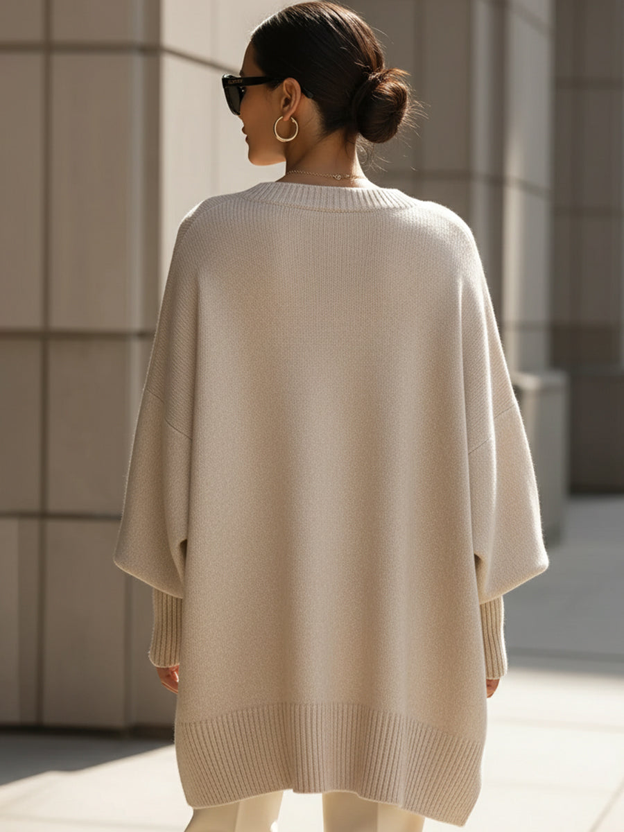 Ludovica | Suéter oversize con escote amplio y elegante