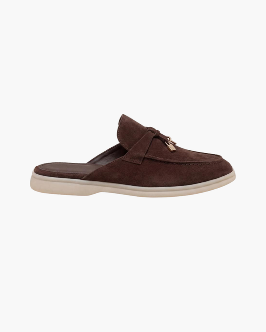 Mediterráneo | Mocasín Abierto de Ante — Marrón