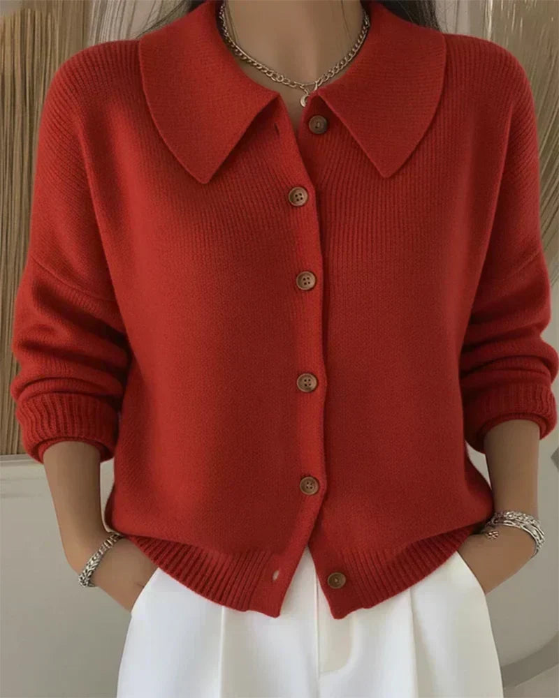 Velia | Cárdigan elegante con cuello camisero