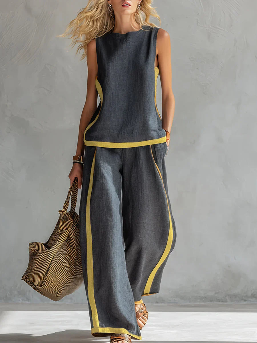 Elisa | Conjunto Elegante con Detalles en Contraste