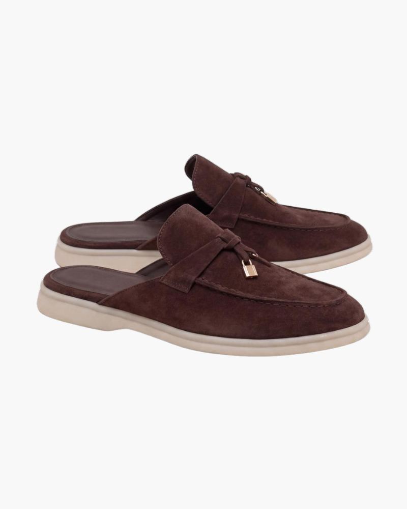 Mediterráneo | Mocasín Abierto de Ante — Marrón