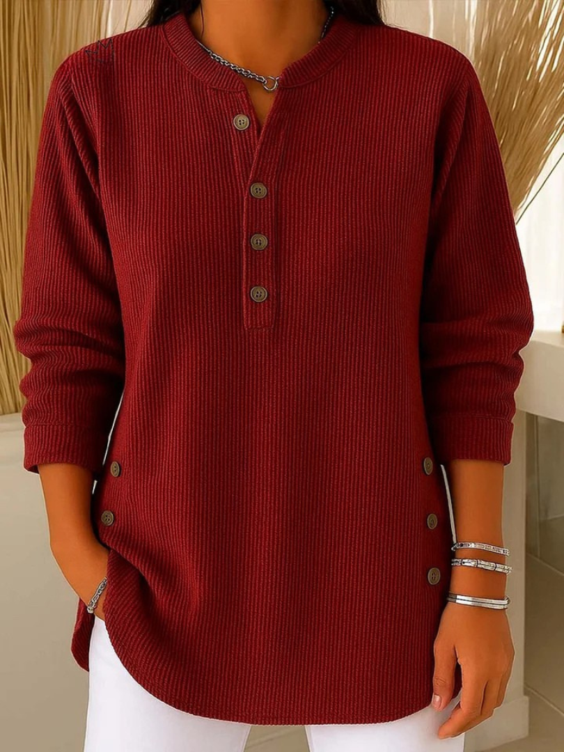 Nives | Elegante túnica Henley con botones