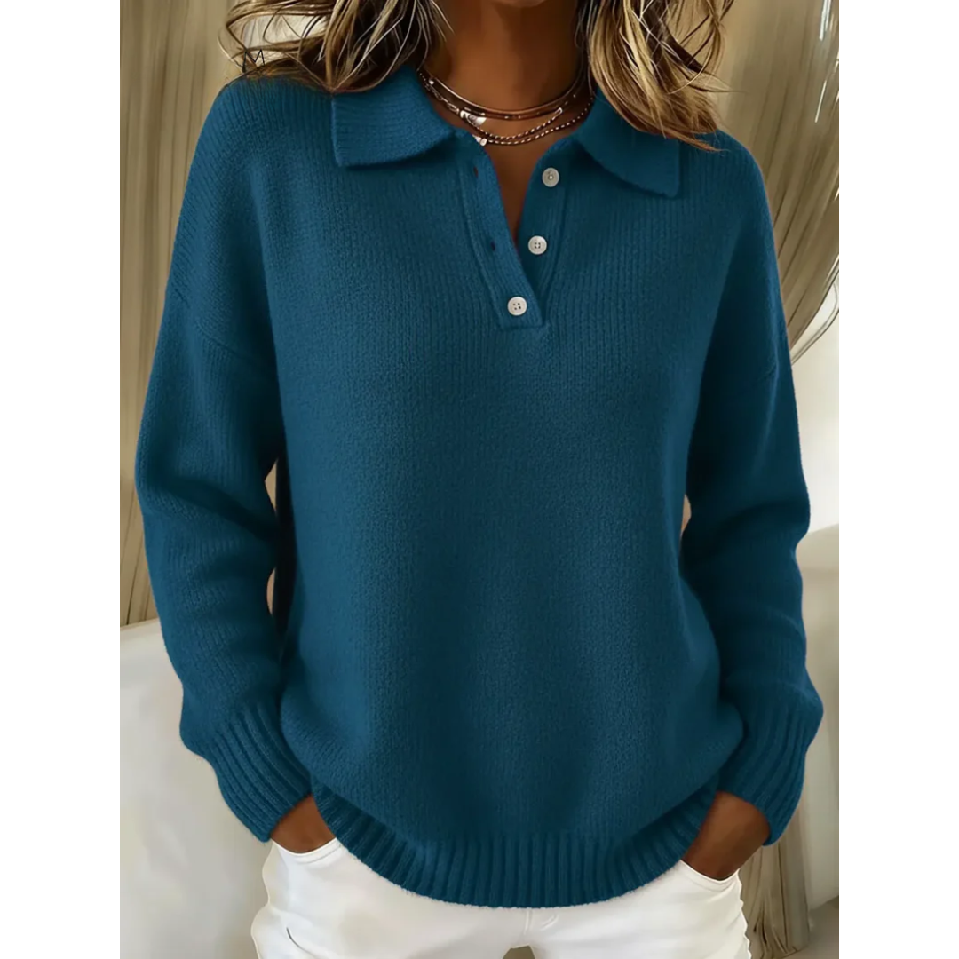 Marina | Suéter tipo polo suave y elegante