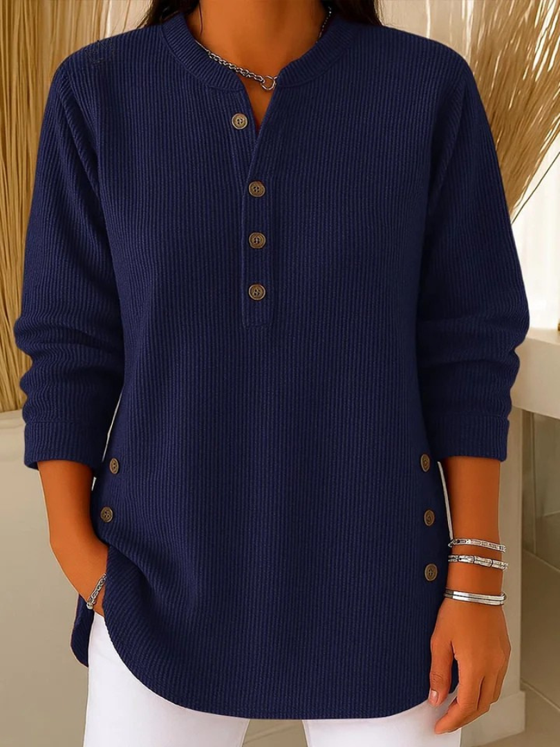 Nives | Elegante túnica Henley con botones