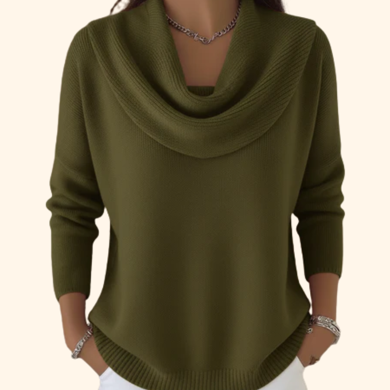 Iole | Elegante suéter con cuello drapeado