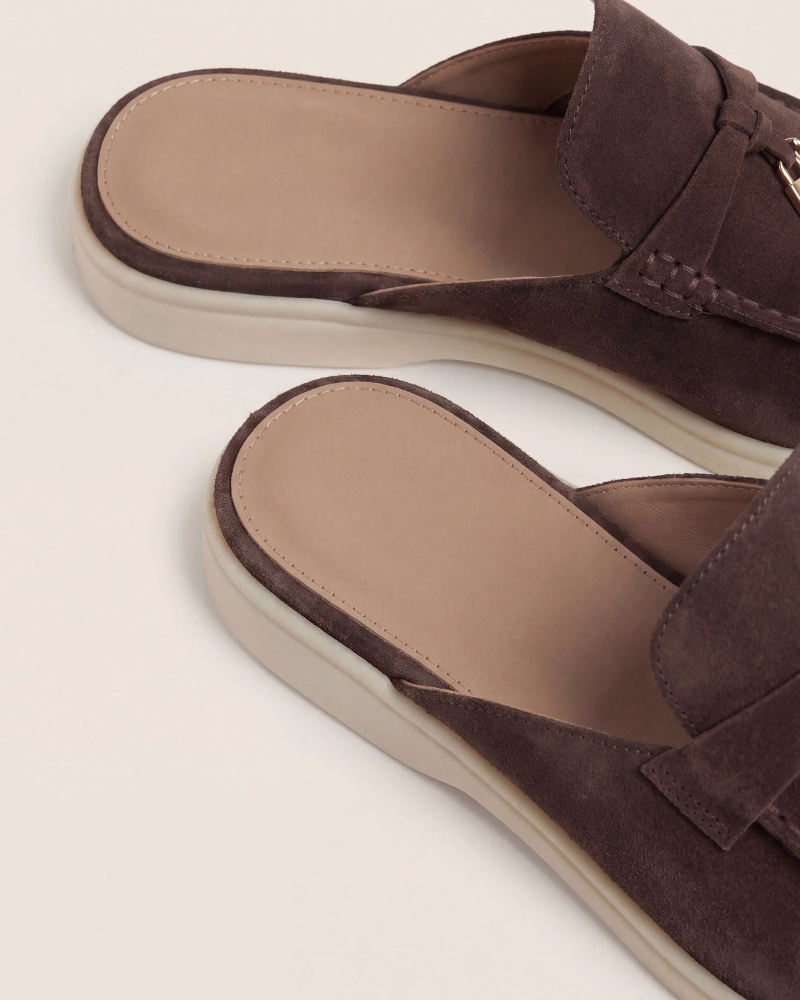Mediterráneo | Mocasín Abierto de Ante — Marrón
