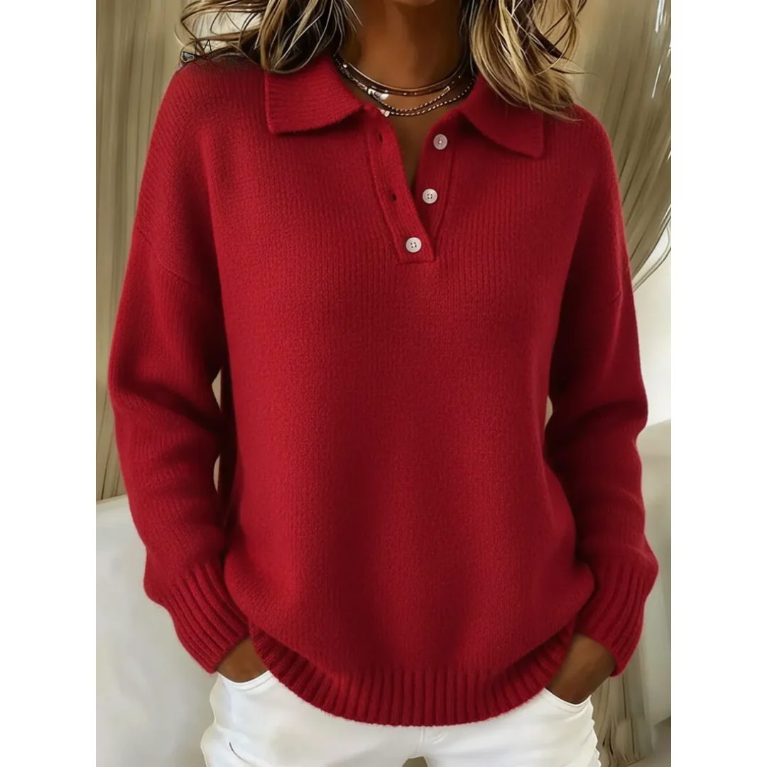 Marina | Suéter tipo polo suave y elegante