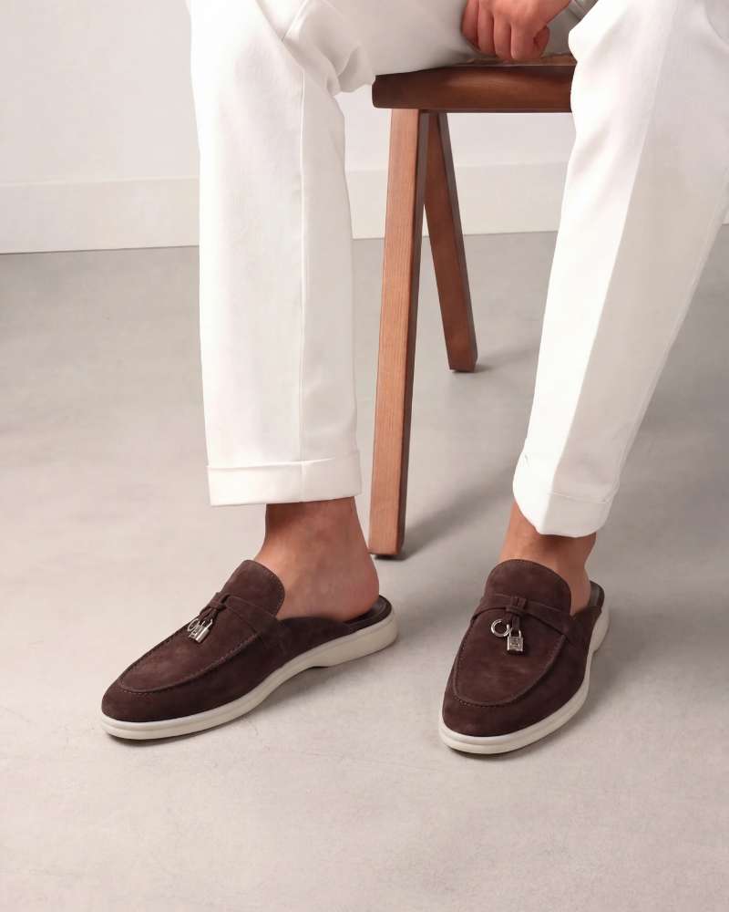Mediterráneo | Mocasín Abierto de Ante — Marrón