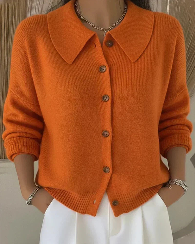 Velia | Cárdigan elegante con cuello camisero