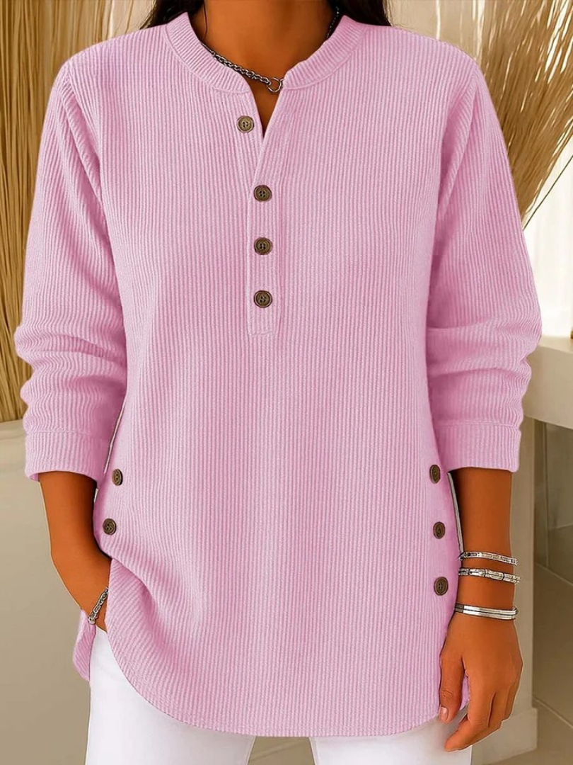 Nives | Elegante túnica Henley con botones