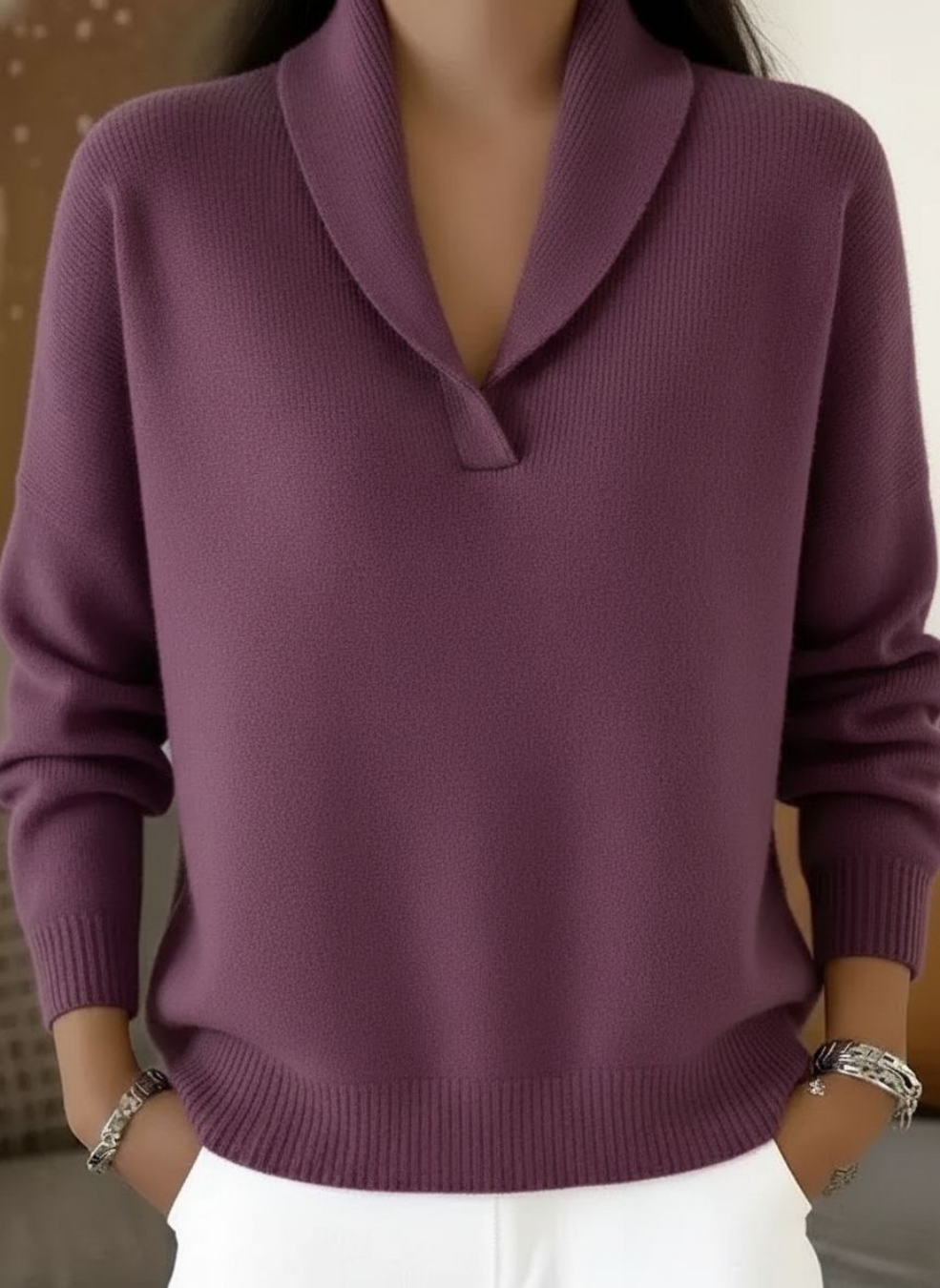 Nella | Elegante suéter con cuello en V