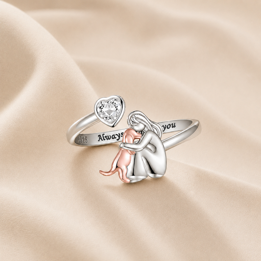 El Abrazo Eterno – Anillo Ajustable Personalizado con Grabado