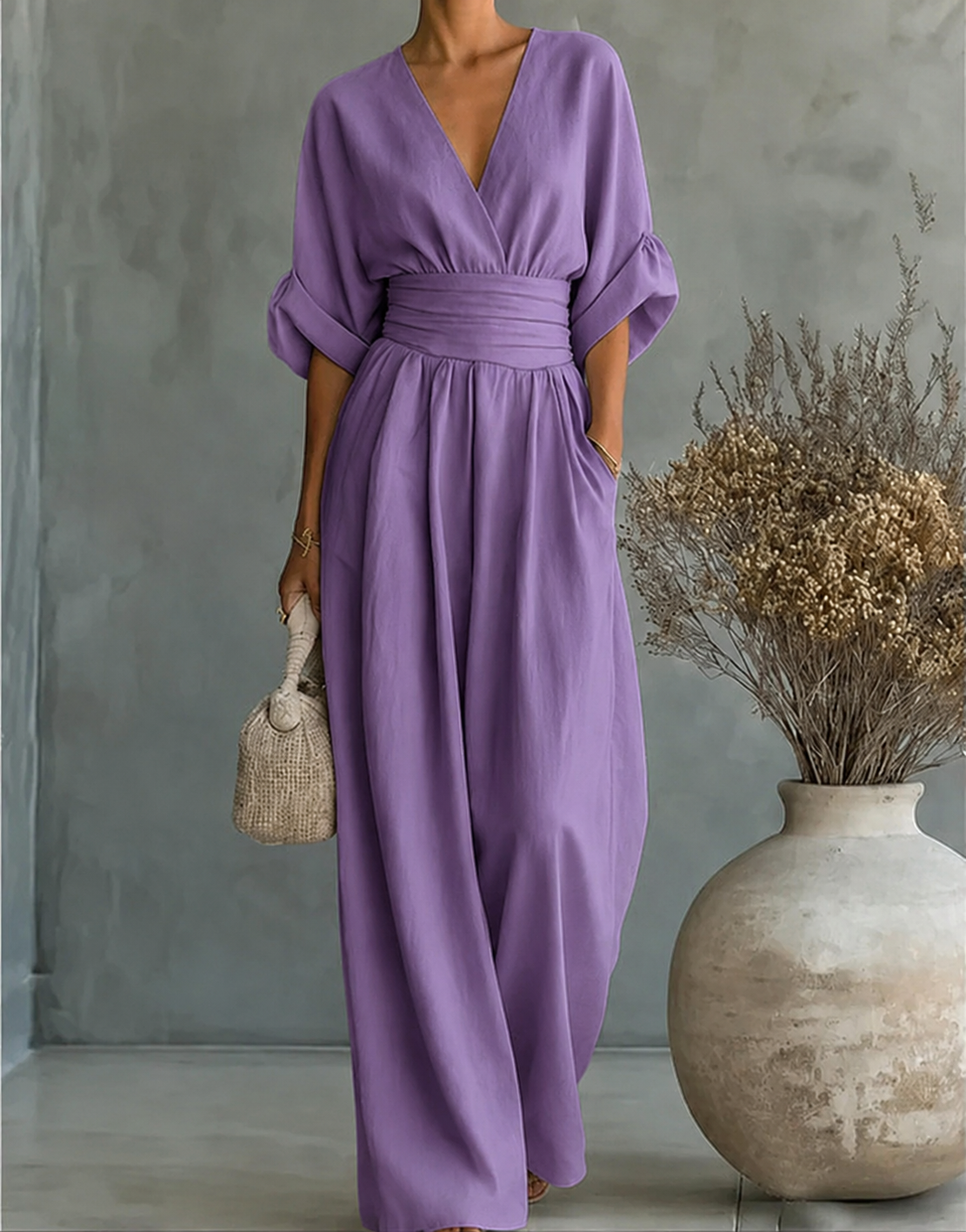 Elisa | Mono elegante y fluido con sofisticado escote en V