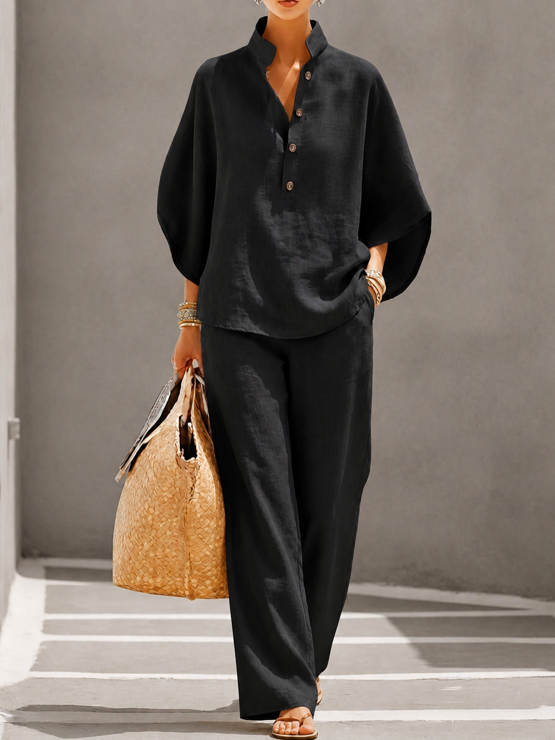 Carlotta | Conjunto elegante con pantalón palazzo