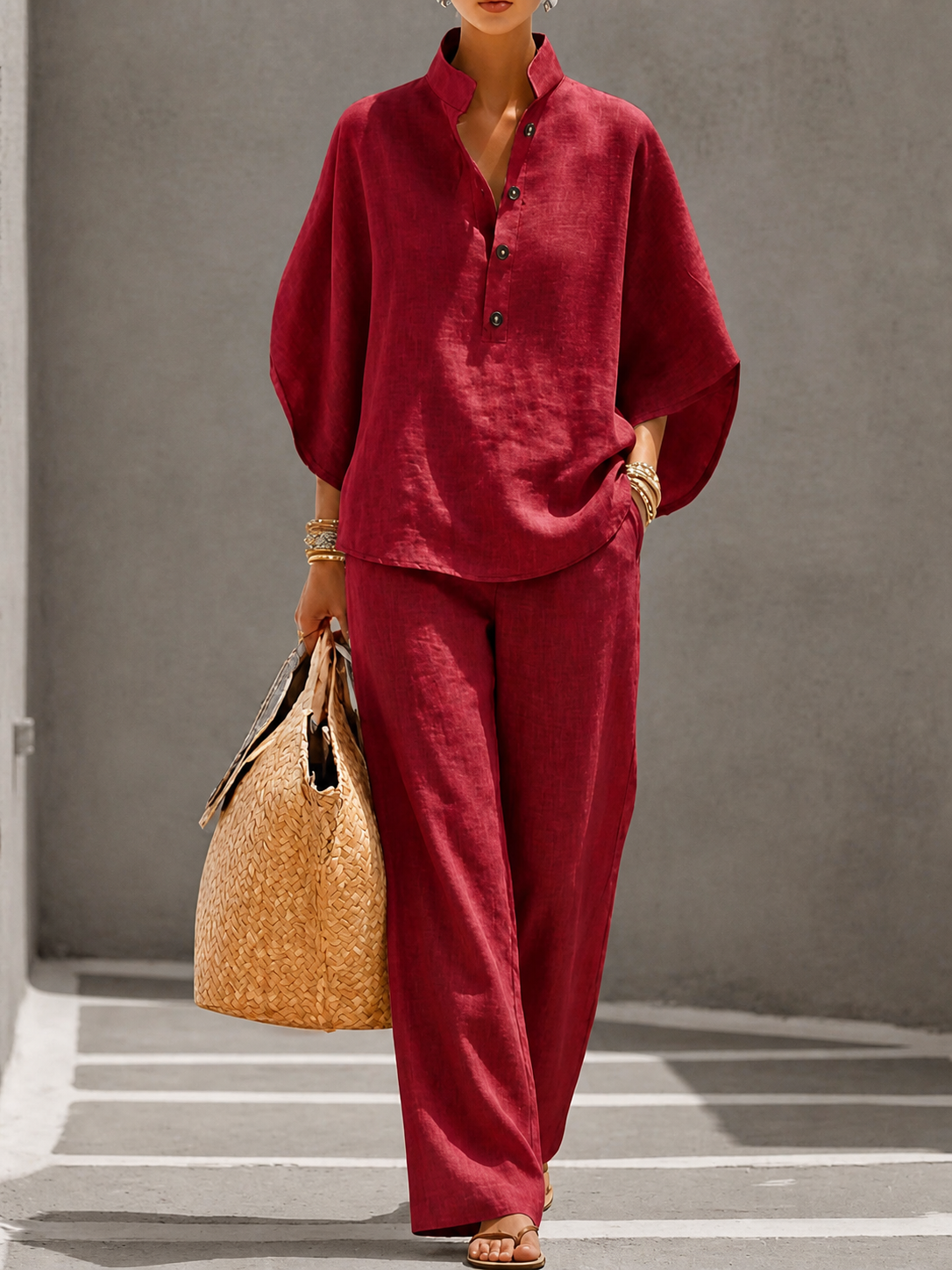 Carlotta | Conjunto elegante con pantalón palazzo