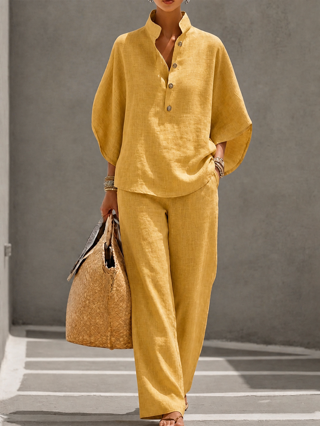 Carlotta | Conjunto elegante con pantalón palazzo