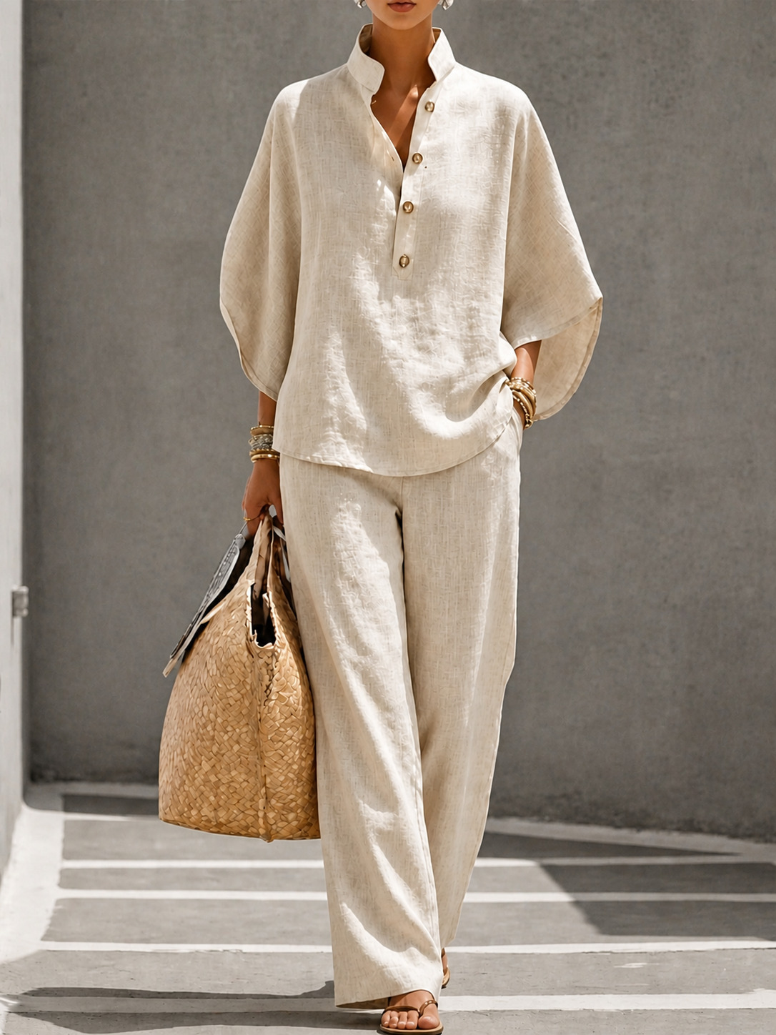 Carlotta | Conjunto elegante con pantalón palazzo