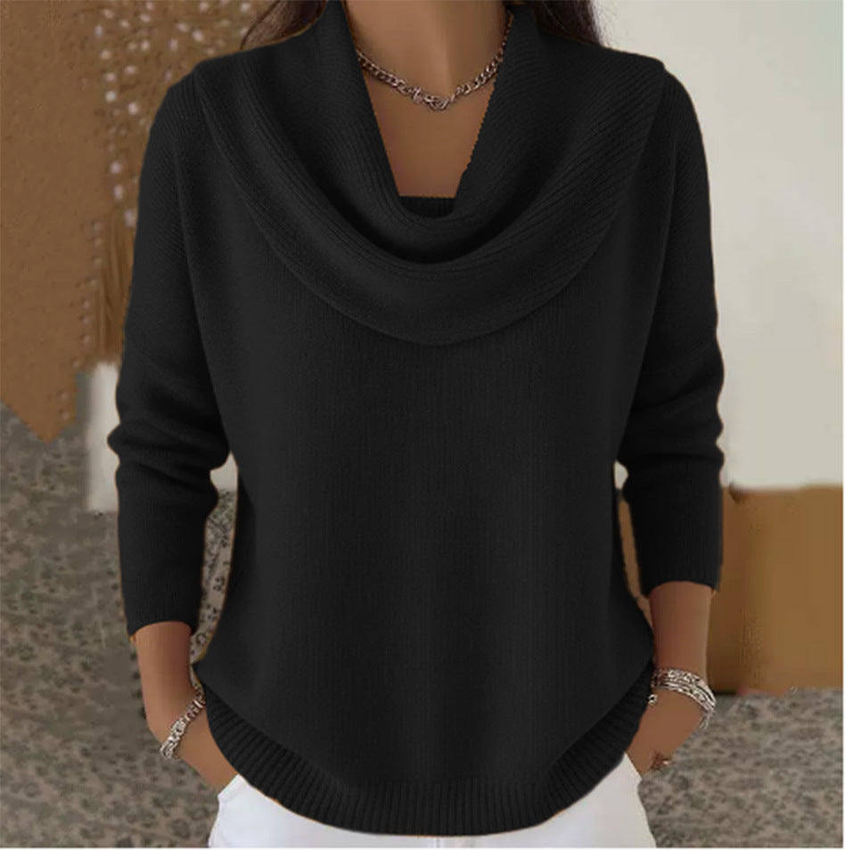 Iole | Elegante suéter con cuello drapeado