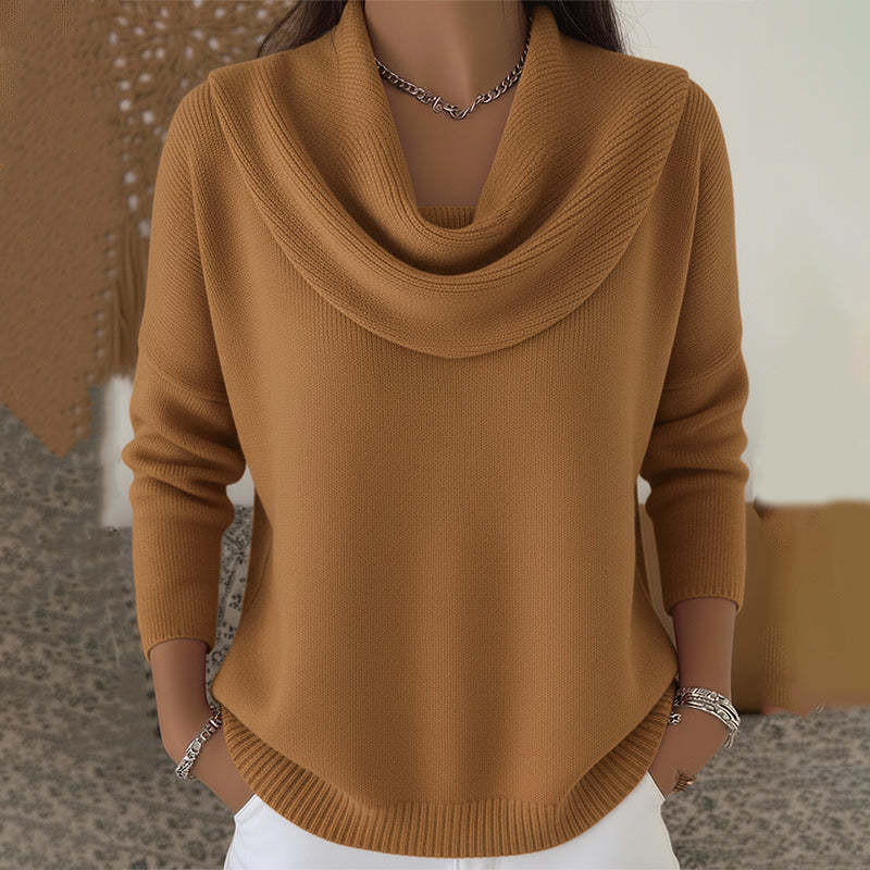 Iole | Elegante suéter con cuello drapeado