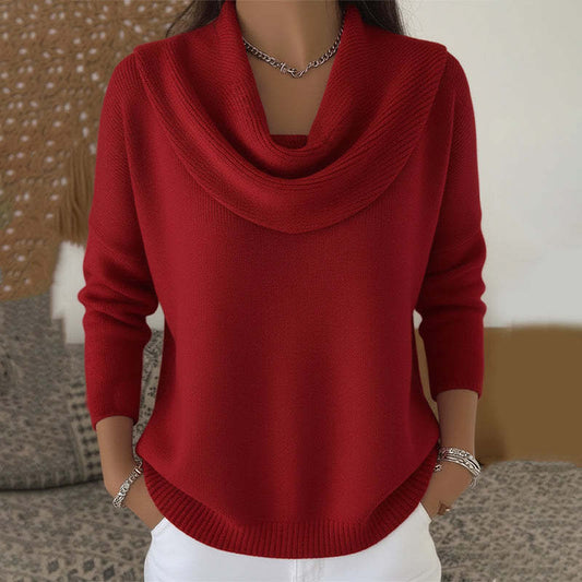 Iole | Elegante suéter con cuello drapeado
