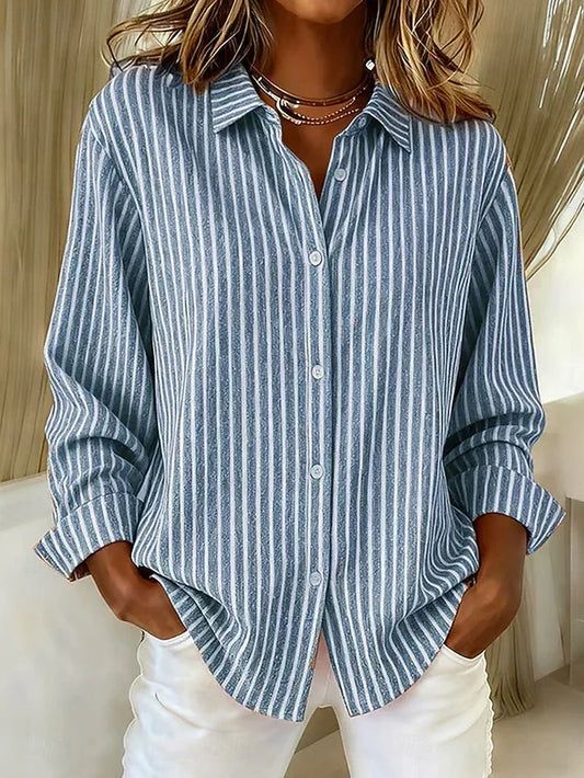 Ginevra | Camisa elegante de rayas con botones adelante
