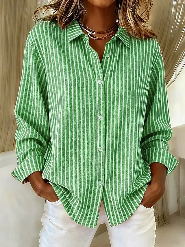Ginevra | Camisa elegante de rayas con botones adelante
