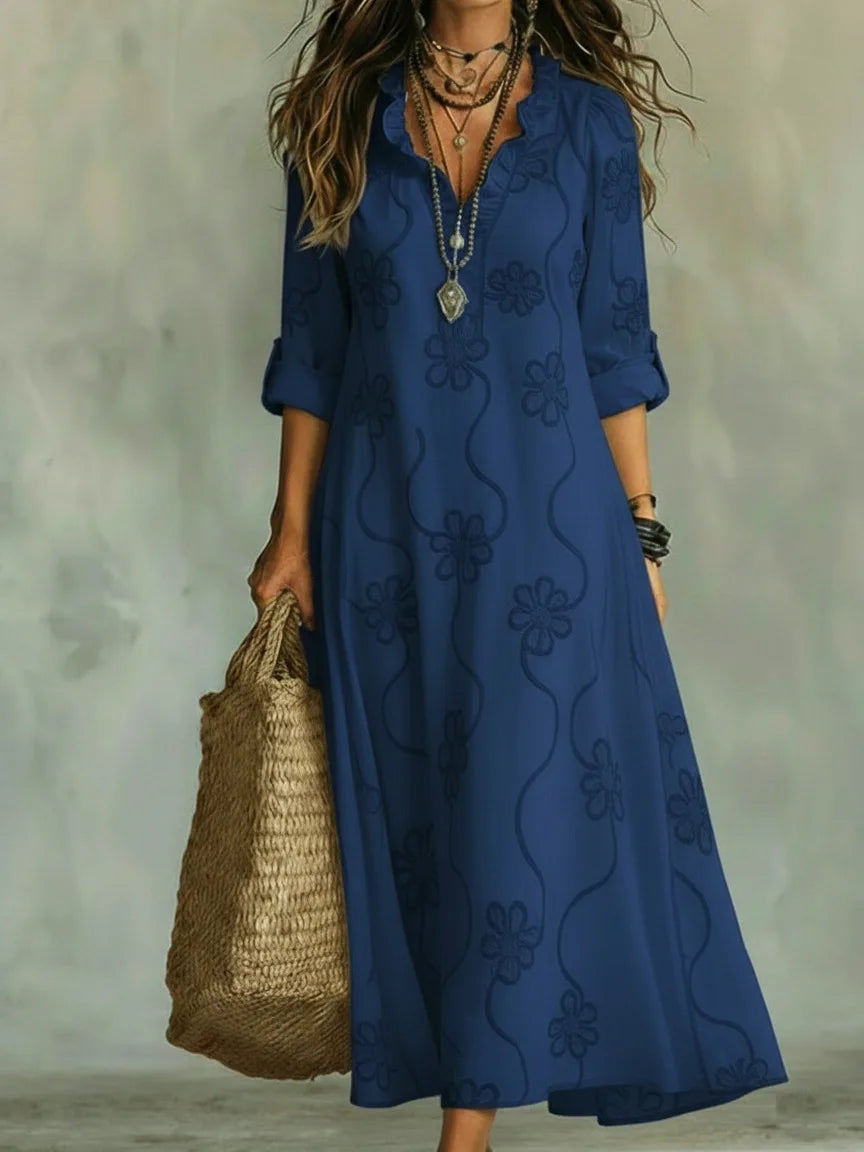Siena | Elegante vestido largo de verano con estampado floral