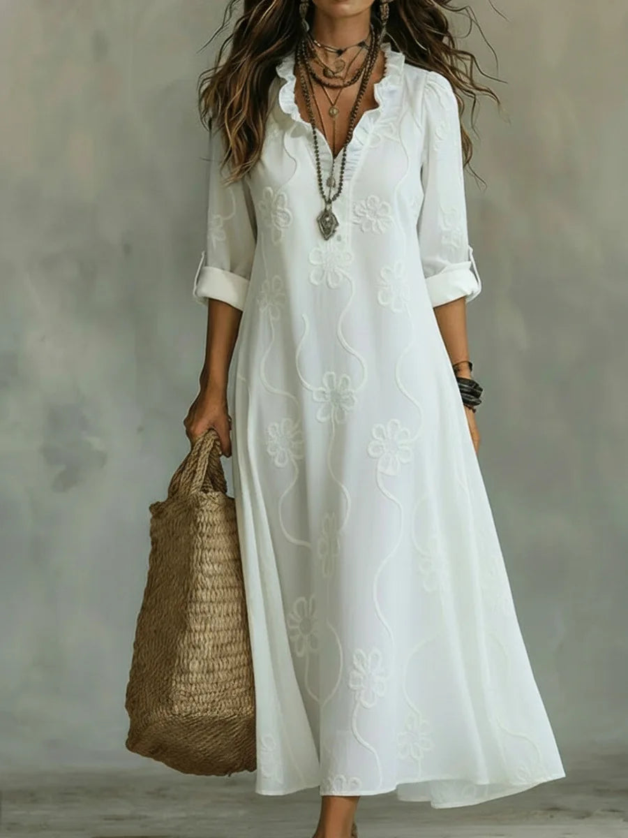 Siena | Elegante vestido largo de verano con estampado floral