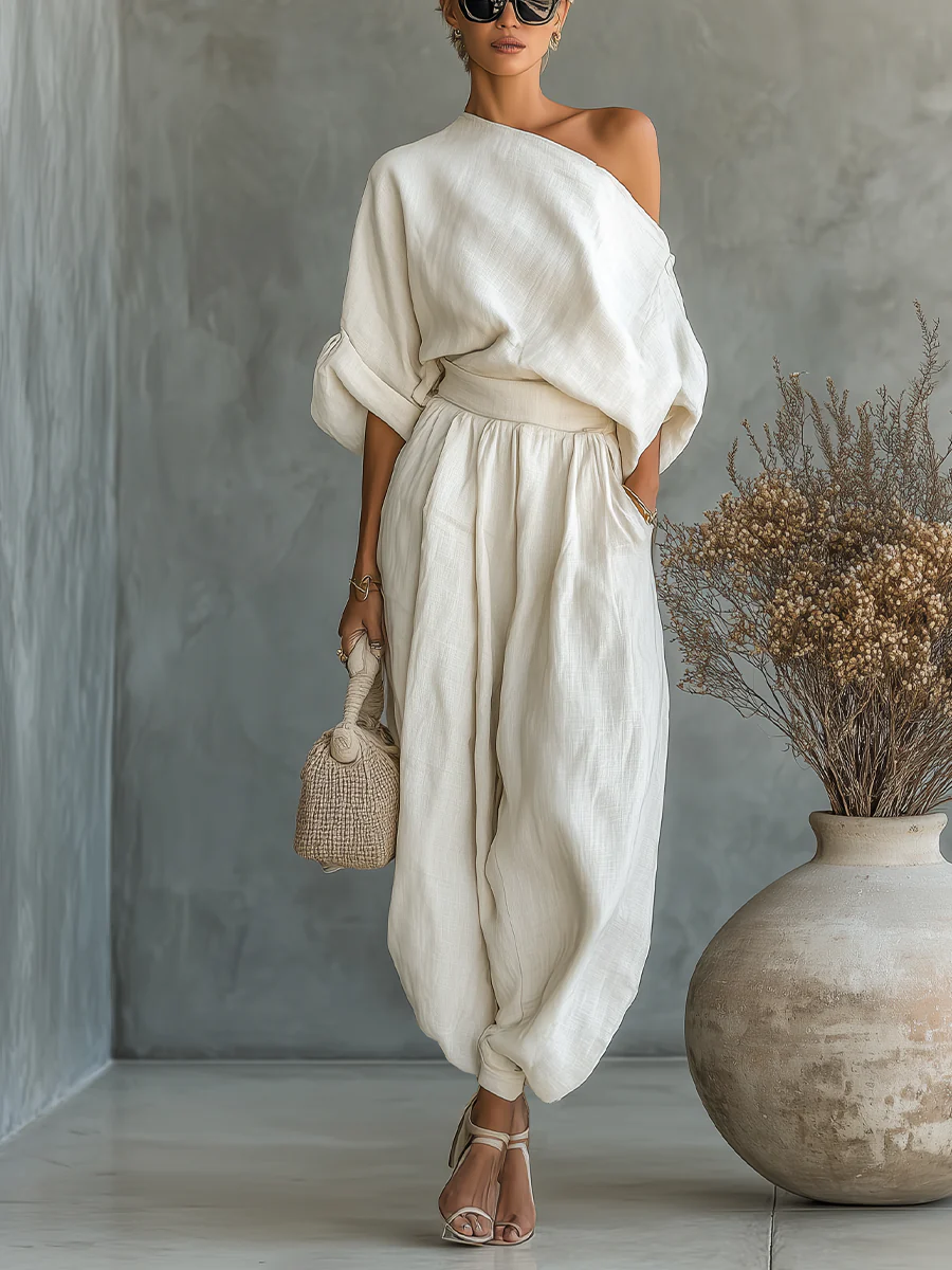 Beatrice | Elegante mono de un solo hombro con drapeado