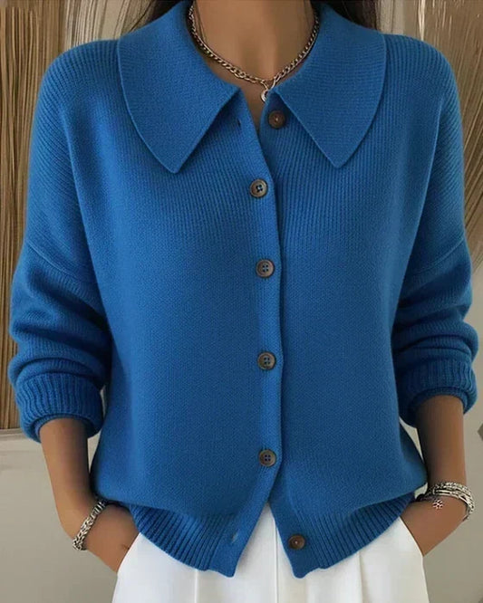 Velia | Cárdigan elegante con cuello camisero