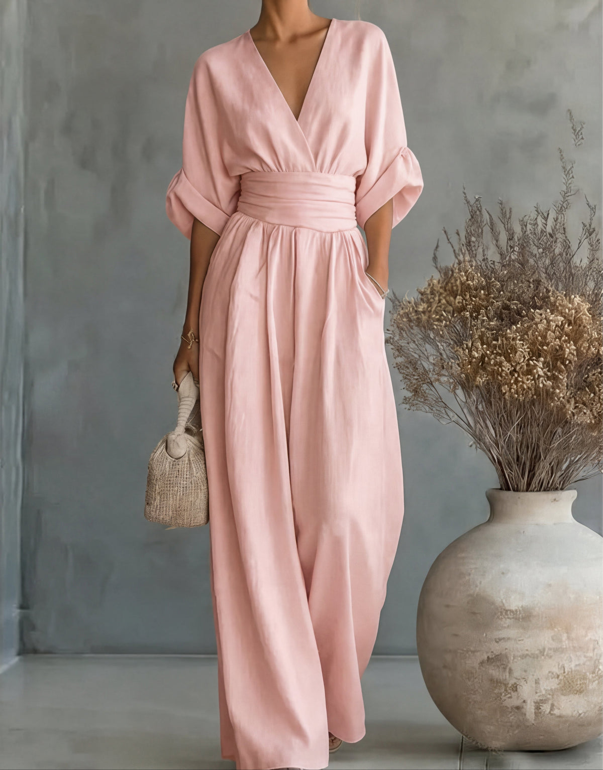 Elisa | Mono elegante y fluido con sofisticado escote en V