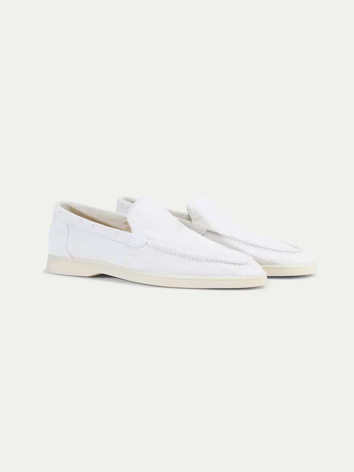 Classico | Mocassino Camoscio — Bianco Perla