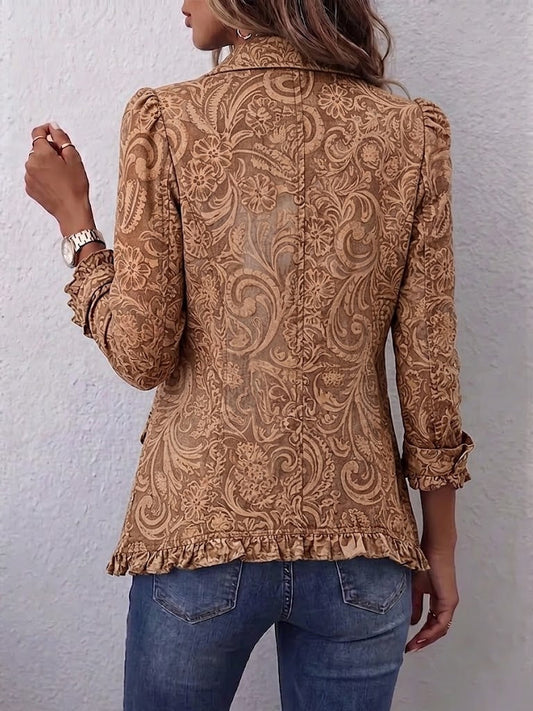 Bruna | Chaqueta floral vintage con elegantes volantes