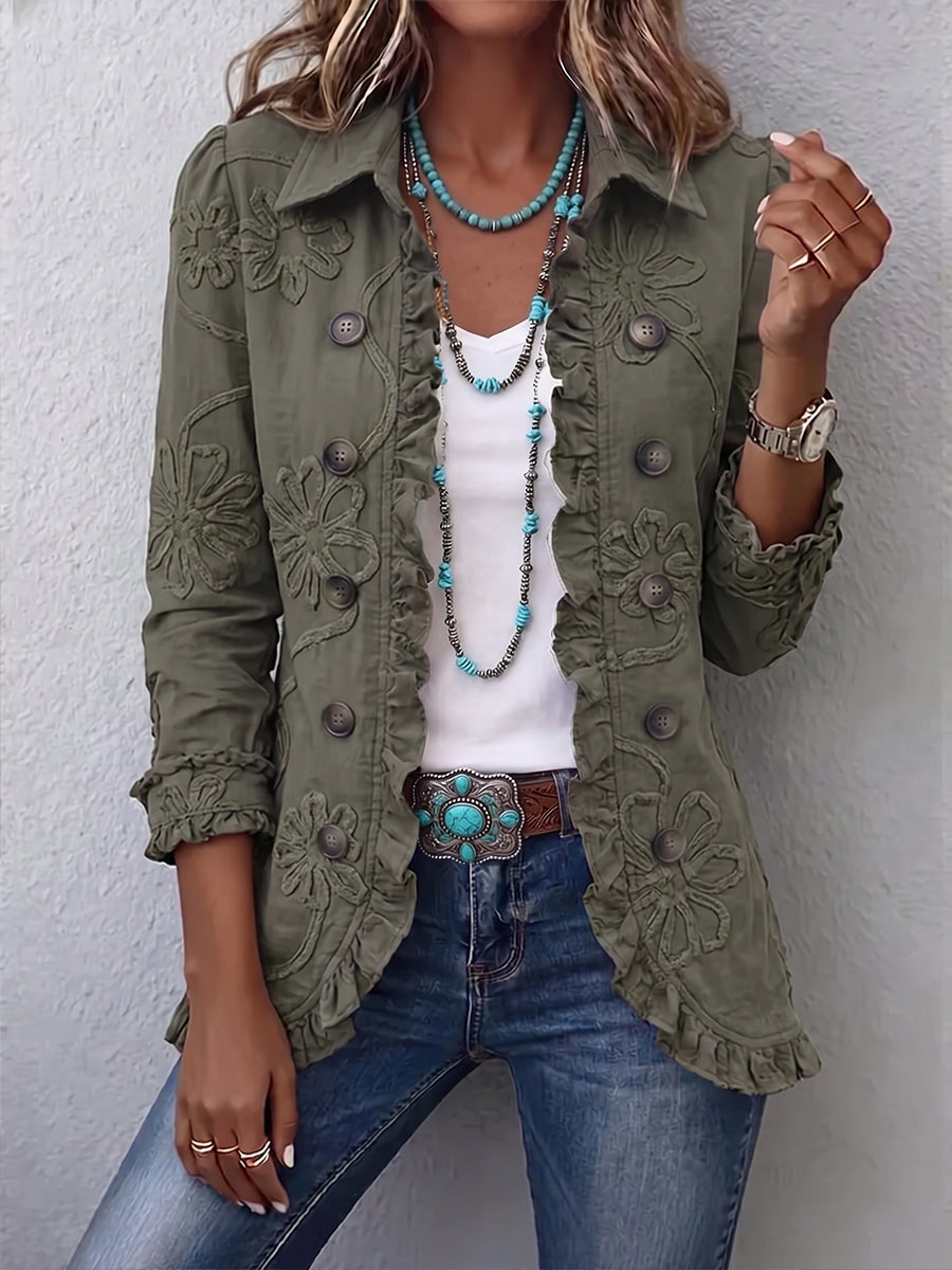 Assunta | Elegante chaqueta bordada con sofisticados volantes