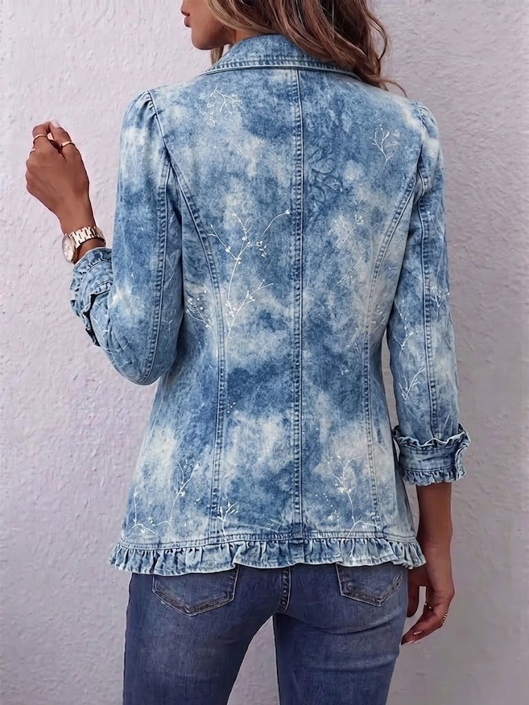 Rosaria | Elegante chaqueta botánica degradada con volantes