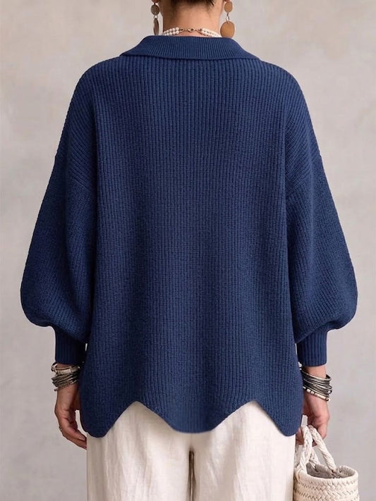 Ortensia | Cárdigan oversize elegante con botones dorados