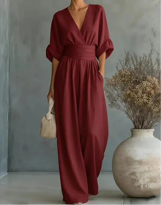 Elisa | Mono elegante y fluido con sofisticado escote en V