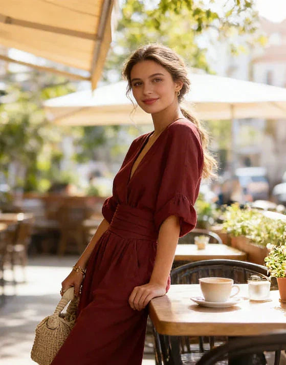 Elisa | Mono elegante y fluido con sofisticado escote en V