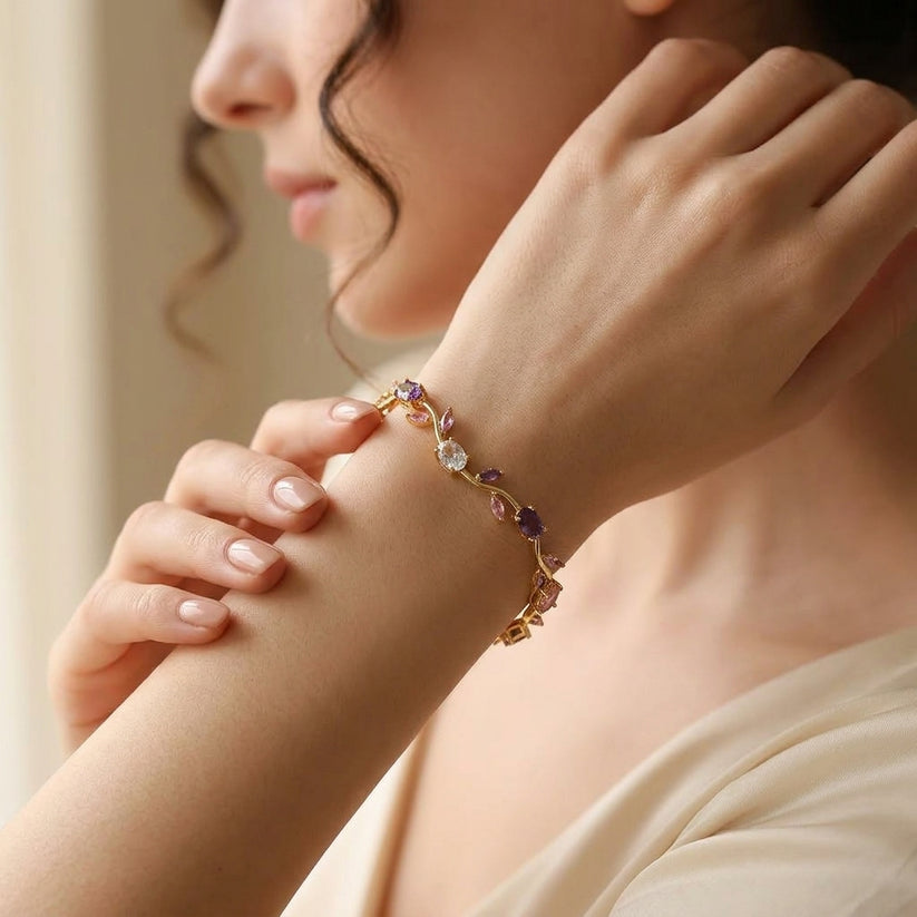Pulsera Aura con Elegante Tulipán
